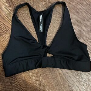 PINK Victoria's Secret Black Racerback Sports Bra